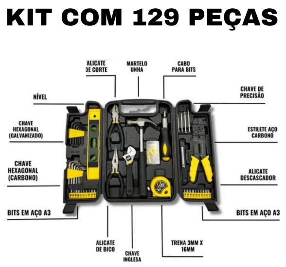 Kit de ferramentas completo 129 peças