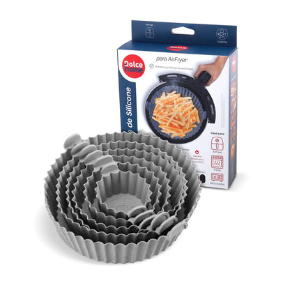 Forma Airfryer Silicone 6pçs Antiaderente Reutilizável