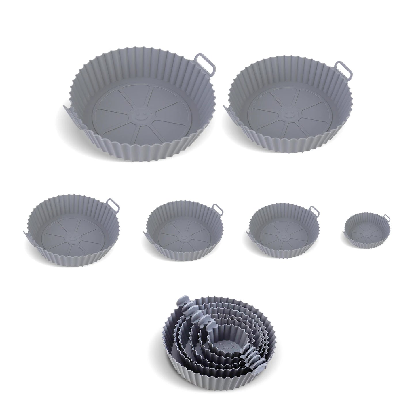 Forma Airfryer Silicone 6pçs Antiaderente Reutilizável