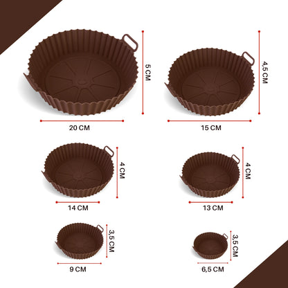 Forma Airfryer Silicone 6pçs Antiaderente Reutilizável
